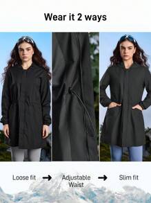 In My Nature In My Nature Women's Solid Long Sleeve Zip-Up Hooded Outdoor Jacket With Pockets Hiking Women Clothes
