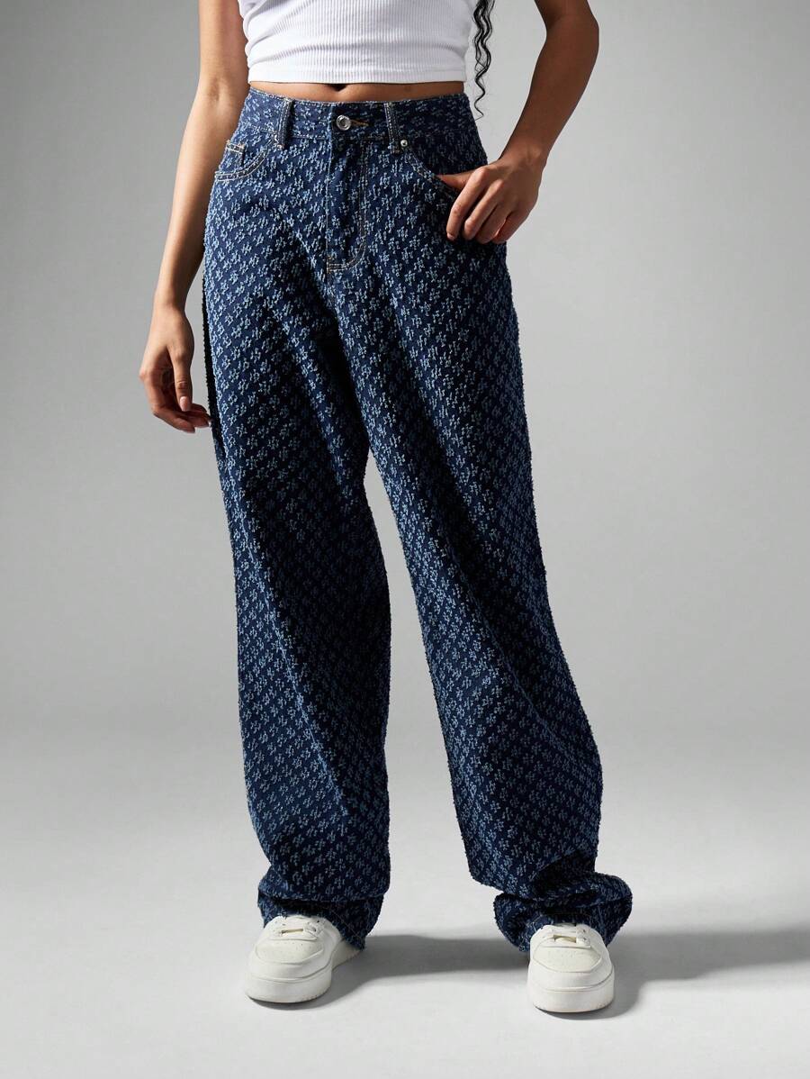 MISSGUIDED Quần Jeans Ống Thẳng Cạp Cao Cổ Điển - Màu xanh lam - Xem 1