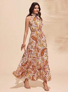 Chiquease Women's Elegant Ruffled Collar Dress, Fashion Suitable For Summer