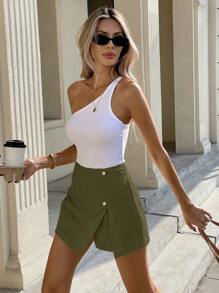 Serisse Women's Solid Color Fashionable Shorts Suitable For Summer Green - Green - View 6