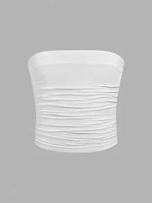 SHEIN Girlism 3pcs/Set Tween Girls Comfortable Ruched Bandeau Tube Top Seamless Bras