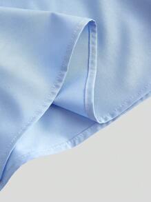 SHEIN MOD Vestido largo azul sin tirantes con volantes en las mangas tipo nube para tallas grandes, vestido de gala formal - Azul - Ver 4