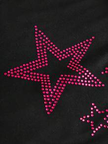 ROMWE J-Fashion Y2K 水钻星星装饰露背大码衬衫