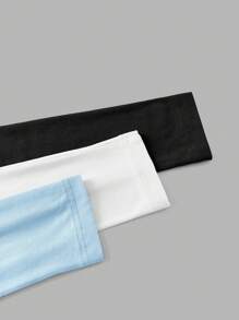 SHEIN EZwear 3 件套女士休闲宽领紧身长袖 T 恤套装，适合夏季 - 彩色 - 查看 3