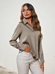 Aveloria Modichic Women's Long Sleeve Shirt Elegant Business Casual Women Button Up Shirt Women  Fall Cloth For Women