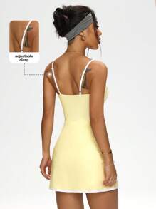 SHEIN Sport Studio Women's Color Block Trim Split Strap Sports Dress