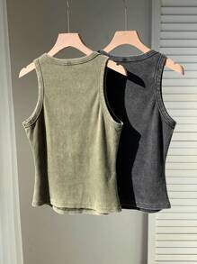 Comfortcana 2pcs/ Set Tight-Fitting Snow Flake Knit Tank Top & Vests