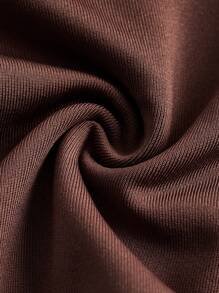 SHEIN ICON 复古分层蕾丝拼布紧身胸衣腰迷你连衣裙 - 咖啡棕 - 查看 4