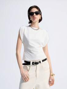 LYSMO Top asimmetrico intrecciato in stile estivo per donne