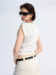LYSMO Top asimmetrico intrecciato in stile estivo per donne