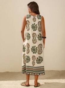 Boho Mama Maternity Summer Slip Dress, Fashionable & Suitable For Summer,Maternity Clothes - Green - View 2