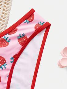 Swim Mod Plus Size Spaghetti Strap Bikini Set, Minimalist Swimsuit With Triangle Swim Bottoms, Suitable For Summer - Multicolor - View 4