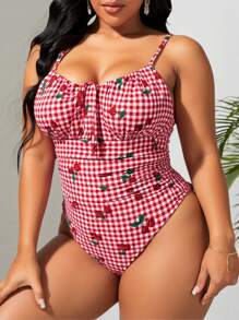 Swim Mod Plus Size One-Piece Swimsuit, Stylish For Summer