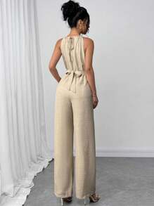 Firerie Mono sin mangas de un solo color con diseño cruzado para mujer, atuendo elegante para festivales, fiestas, festivales de música, temporada de graduación, playa, vacaciones y uso diario