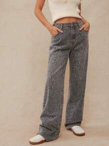 WESTFADE Jeans premium diritti da donna in denim di cotone al 91%, stile anni '90