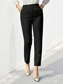 Aveloria Modichic Pantalon simple de costume pour femmes, couleur unie, usage quotidien