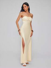 Roylia Women Simple Solid Color Maxi Dress, Fashionable For Summer