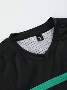 Aesthetic Post--Men's Casual Versatile V-Neck Short Sleeve T-Shirt With Numeric Print - Black - View 3