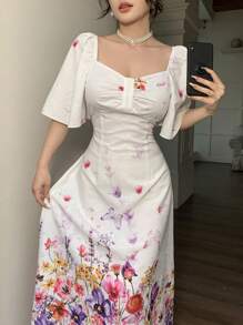 Modelyn Fashion Locating Pleated Front Midi Dress - Multicolor - View 6