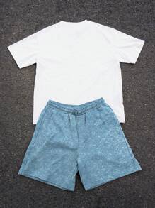 PAVTROS Manfinity Streetrush Men Cartoon Print Short Sleeve T-Shirt And Shorts Set - Multicolor - View 3