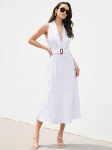 Aveloria Modichic Vestido envolvente de lujo para uso diario con cinturón de cintura entallada, estampado jacquard, satén de parche y solapa elegante para mujeres