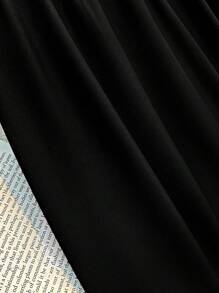 SHEIN LUNE Plus Size Embroidery Patchwork Tassel Casual Holiday Dress - Black - View 5