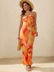 SHEIN Maternity Strapless Dress, Fashionable For Summer,Maternity Clothes