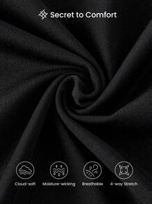 Slayform Slayform Wide Waistband Ribbed Knit Sports ShortsWomen Sweat Short, Gym Short, Biker Short - Black - View 6