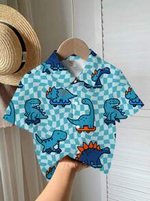 Boys' Casual Loose Comfortable Short Sleeve Shirt, Soft Daily Wear, Spring/Summer - Multicolor - View 1