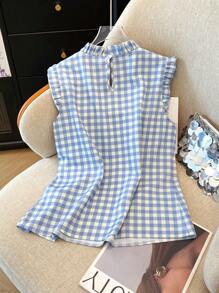 Franclia Women's Simple Casual/Office Wear Shirts With Frilled Collar, Spring/Summer