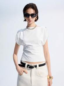 LYSMO Top asimmetrico intrecciato in stile estivo per donne