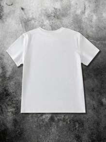 1 Piece Tween Boy Casual Sports College Street White T-Shirt With Graffiti Racing Pattern Suitable For Back To School Boys Suitable For Birthday Parties, Evening Parties, Performances, Weddings, Baptisms, Opening Ceremonies Daily Suitable For Daily Use Suitable For School Suitable For Travel Suitable For Sports Suitable For Spring And Summer Seasons
