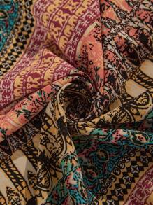 Boho Mama Maternity V-Neck Loose Allover Print Dress, Suitable For Summer Holiday