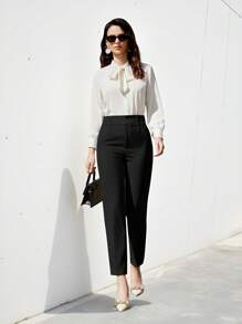 Aveloria Modichic Pantalon simple de costume pour femmes, couleur unie, usage quotidien