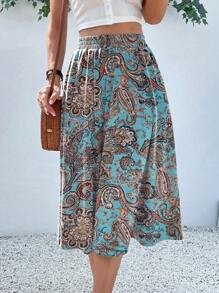 Breezaya Paisley Print Casual Holiday Skirt - Multicolor - View 6