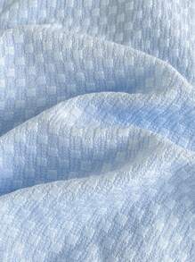 SHEIN Vintaside Kids Young Boy Summer Light Blue Standing Collar Shirt