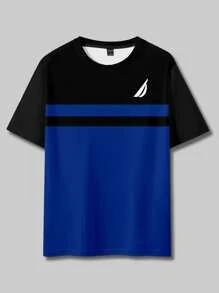 Manfinity Homme Men's Striped Crew Neck Short Sleeve Casual Versatile T-Shirt