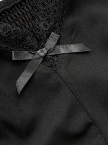 Sunnyshic Blusa sexy de encaje con hombros descubiertos y espalda descubierta con moño para salir, talla grande