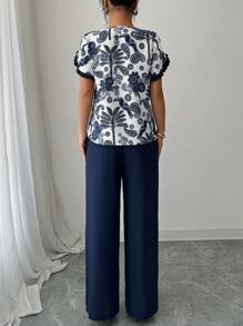 Chiquease 女士日常两件套服装 - 寶藍色 - 查看 2