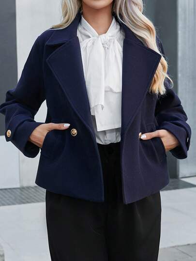 Aveloria Modichic Casual Solid Turn-Down Collar Overcoat For Autumn & Winter Fall Cloth For Women