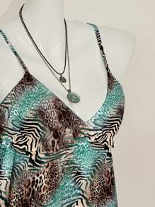 SHEIN ICON 女士休闲动物印花吊带背心，适合夏季