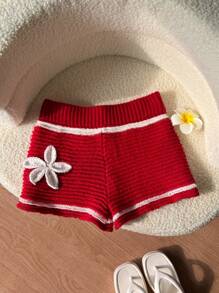 Elamini Y2K-stijl gehaakte bloemen ombre gebreide damesshorts voor vakantie