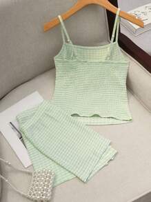 女士日常两件套服装 - 薄荷綠 - 查看 2