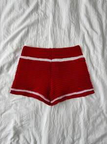 Elamini Y2K-stijl gehaakte bloemen ombre gebreide damesshorts voor vakantie