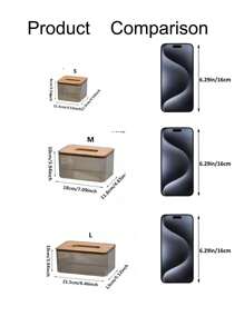 SHEIN 1 pieza Caja de pañuelos de acrílico, Soporte de hoja de secado de acrílico para lavandería, Dispensador rectangular de hoja de secado de mesa de 3 tamaños (11/18/21 cm) transparente