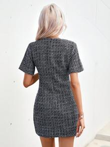 Aveloria Modichic 女士前扣连衣裙度假装 - 黑與白 - 查看 2