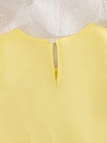 Vestido casual sin mangas de cuello redondo con parches y lazo para niñas, nuevo diseño para primavera y verano