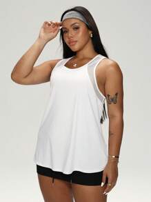 Rhythm Era Große Größen lässiges, einfaches Ausschnitt-Sport-Tank Top