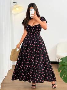 Flirla Plus Size Fashionable Summer Dress - Black - View 6