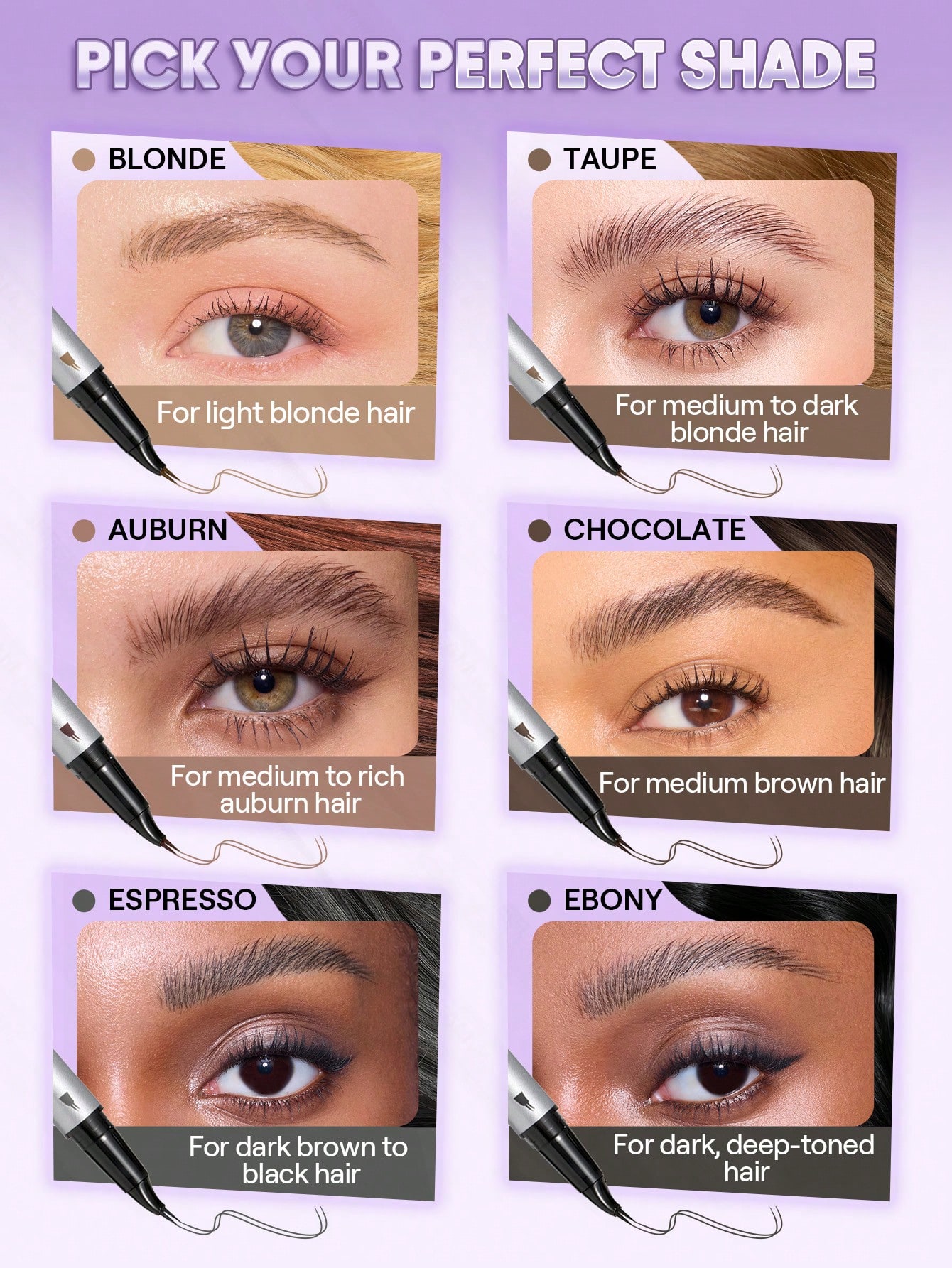 قلم تصفيف الحواجب لون التشوكيلت نباتي وخالي من الق...